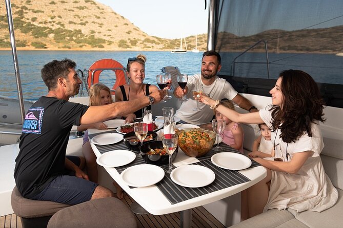 Ag. Nikolaos: Catamaran Trip with Sushi, Drinks, & Water Toys - Small-group vibe on a 20-person max boat: better for romance and families