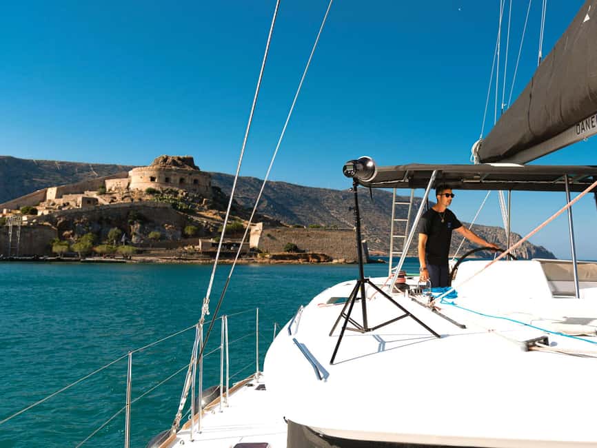 Agios Nikolaos: Private Catamaran Cruise with Meal & Drinks - Finding the boat: the marina meeting point and the first 15 minutes