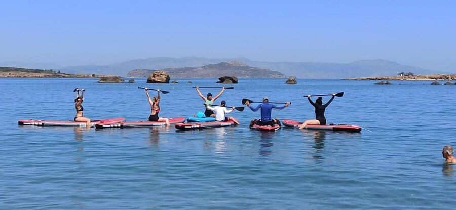 Chania: Morning or Sunset Stand-up Paddleboard Pilates - The SUP Pilates workout: why balance upgrades your core