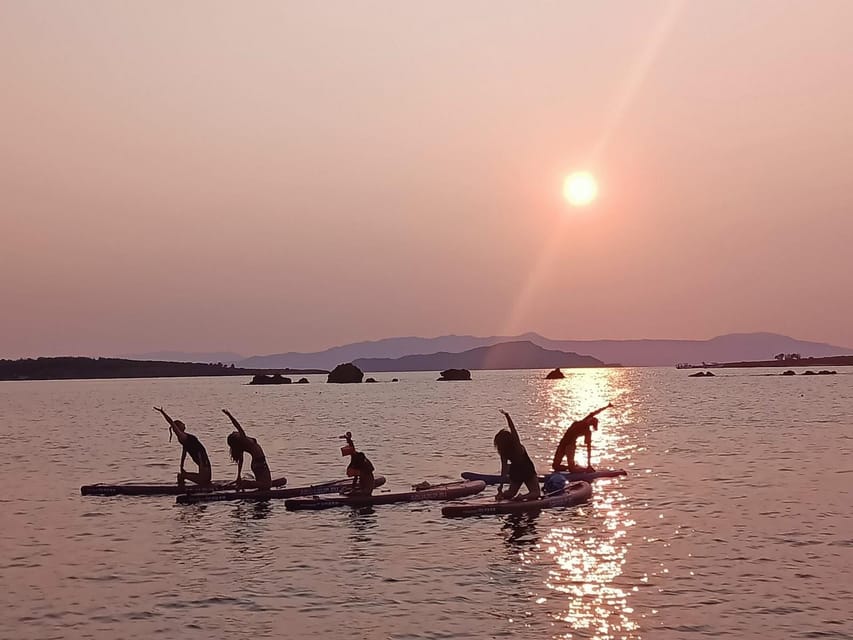 Chania: Morning or Sunset Stand-up Paddleboard Pilates - Nea Chora Beach meeting point and the 1-hour class rhythm