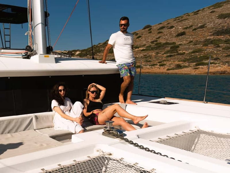 Chania Old Port:Luxury Sunset Catamaran Cruise with Prosecco - Food and drinks: Prosecco start, sushi rolls, fruit, and an open bar selection