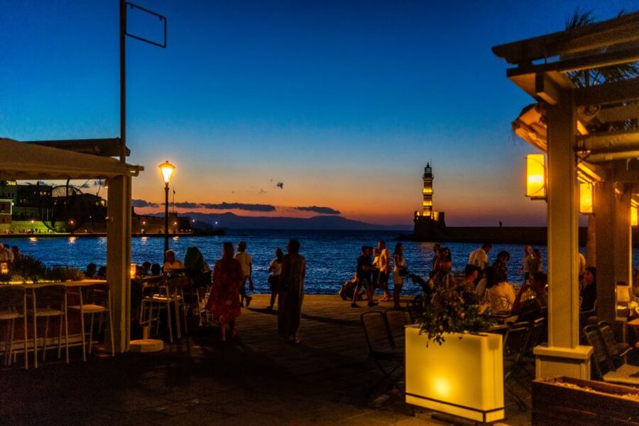 Chania: Wine, Food, and Sunset Tour with 3-Course Dinner - Wine tasting with a sommelier: 4 glasses of Cretan style