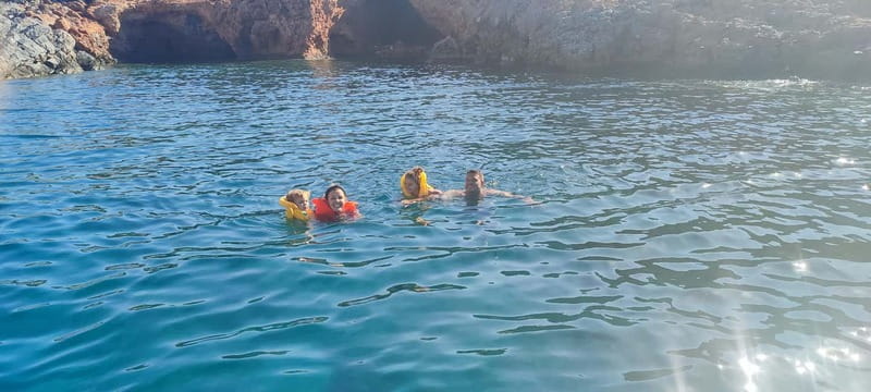 Crete: Boat Cruise with Fishing, Swimming, Lunch, and Drinks - Mirabello Gulf snorkeling and swim stops: clear water, small-cove energy