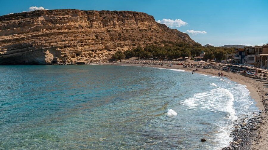 Crete: Matala Hippie Caves - The Village Stroll: Lunch by the Water and Browsing Time