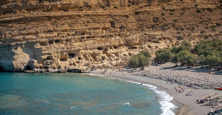 Crete: Matala Hippie Caves - Matala Hippie Beach: Sun, Swimsuits, and 1960s Atmosphere