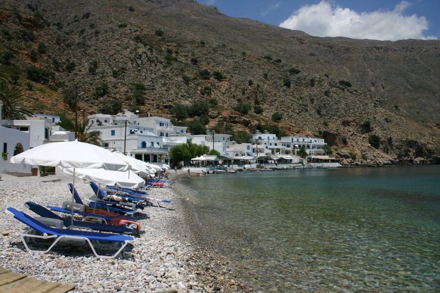 Crete: Roundtrip Boat Ride to Loutro with Hotel Transfer - Chora Sfakion harbor: where the day switches from road to sea