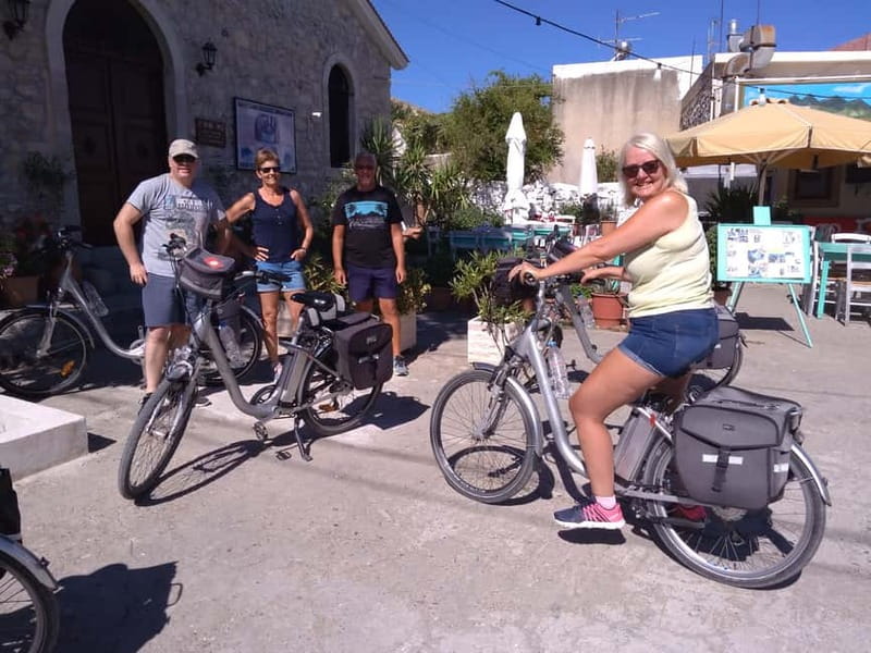 e-Bike Cycling Tour to Arkadi Monastery Full Lunch included - Olive groves and Amnatos: villages plus the Sanguinazzo inscription