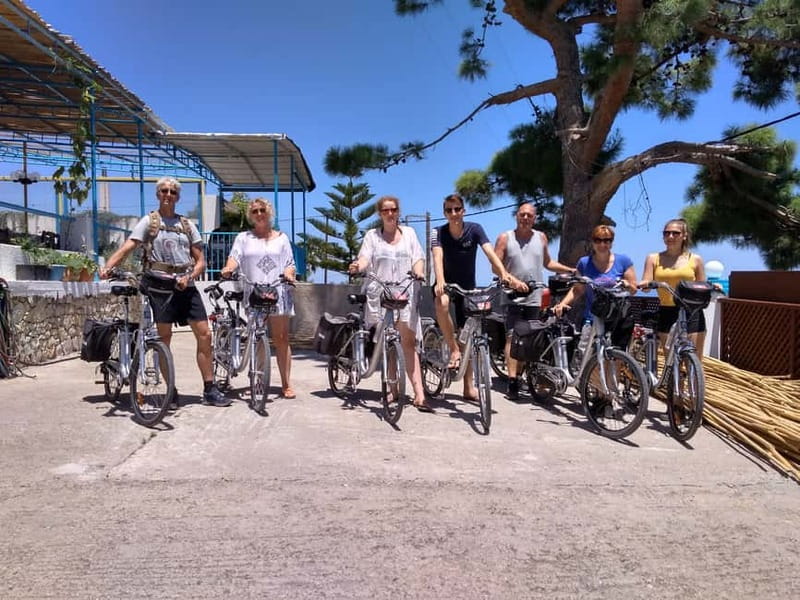 e-Bike Cycling Tour to Arkadi Monastery Full Lunch included - Lunch in Kirianna: the included Cretan dishes and the view at table