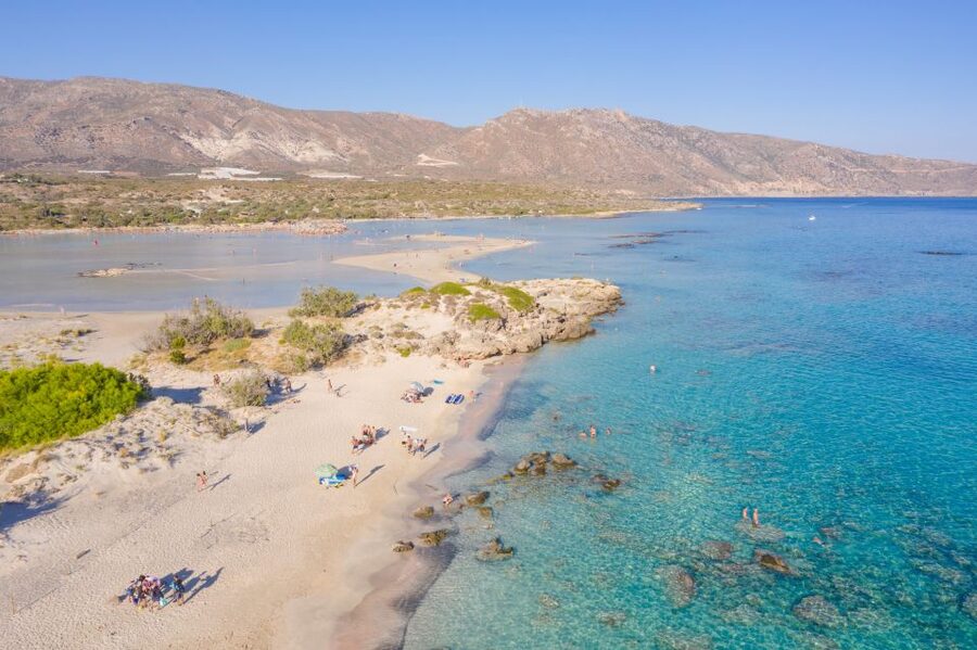 From Chania: Elafonisi Pink Sand Beach Day Trip w/ Elos Stop - From Chania pickup to a smooth coach ride