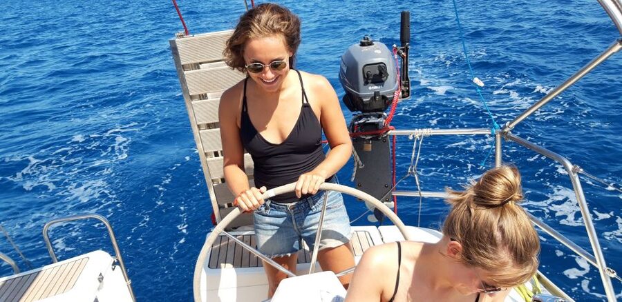 From Chania: Fully Private Sailing Cruise with Meal & Drinks - Marathi Bay: where the lunch, snacks, and long water break happen