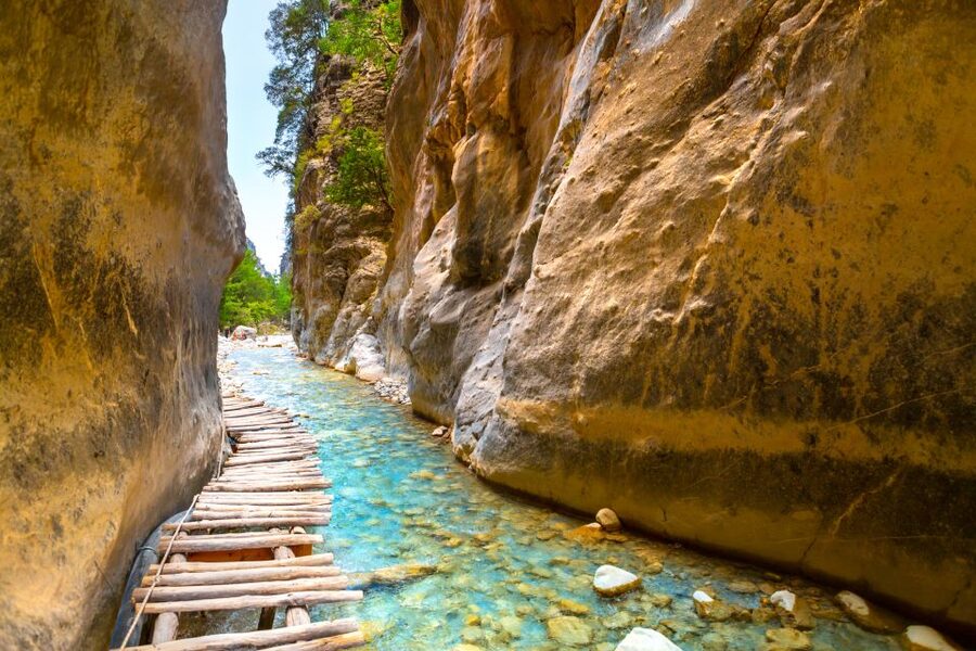 From Chania/Rethymno: Samariá Gorge Guided Hike with Pickup - Entering the gorge: 16 km of rocks, springs, and the Iron Gates moment