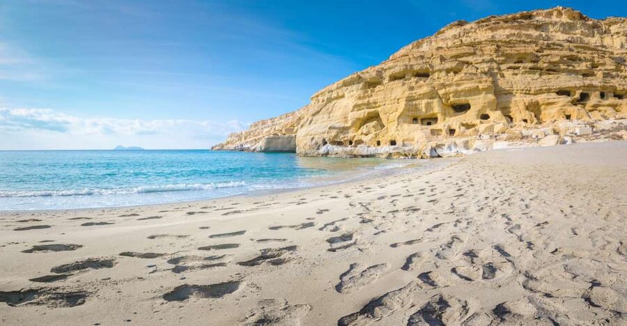 From Heraklion: Day Trip to Matala Hippie Beach and Caves - Matala hippie beach time: swimming, snorkeling, and lunch by the sea