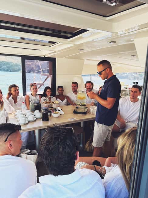 From Panormo: Luxe All-Inclusive Catamaran Cruise with Lunch - Bali Bay Water Time: Snorkel, SUP, Fishing, and Inflatable Flamingo