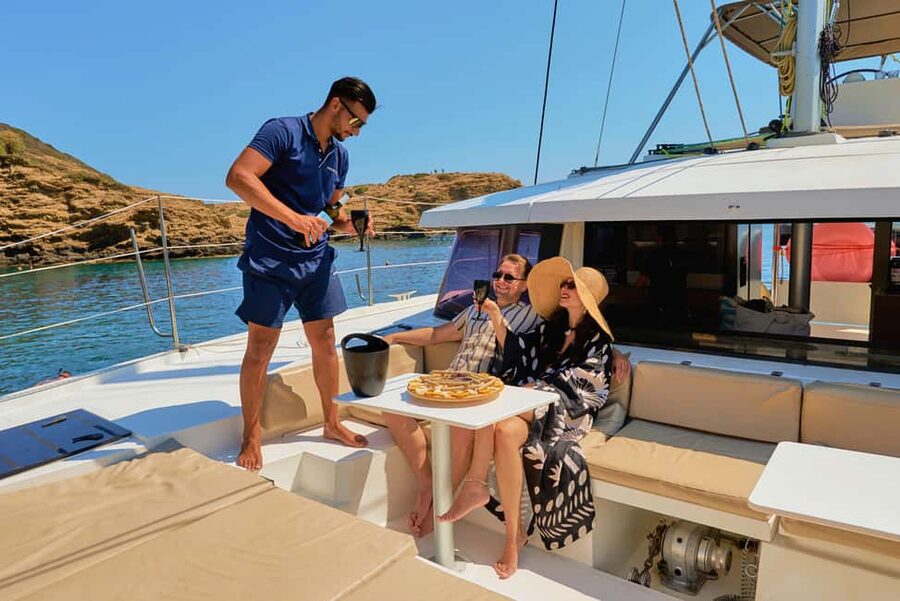 From Panormo: Luxe All-Inclusive Catamaran Cruise with Lunch - The Boat and Crew: Comfort First, Safety Included