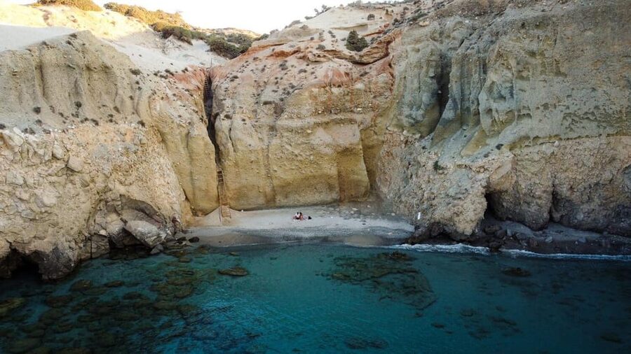 From Rethymno :Full-Day Trip Milos Island (Plaka,Sarakiniko) - Sarakiniko Beach: Lunar Rocks, Crevices, and Swim Time