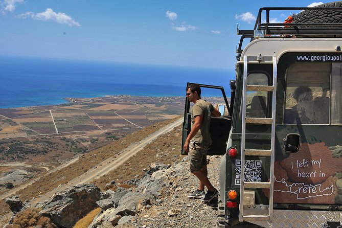Georgioupolis Safari Off Road Tours Outdoor Activities Land Rover Defender - Sfakia: castle mystery, pristine sea water, and a family tavern meal