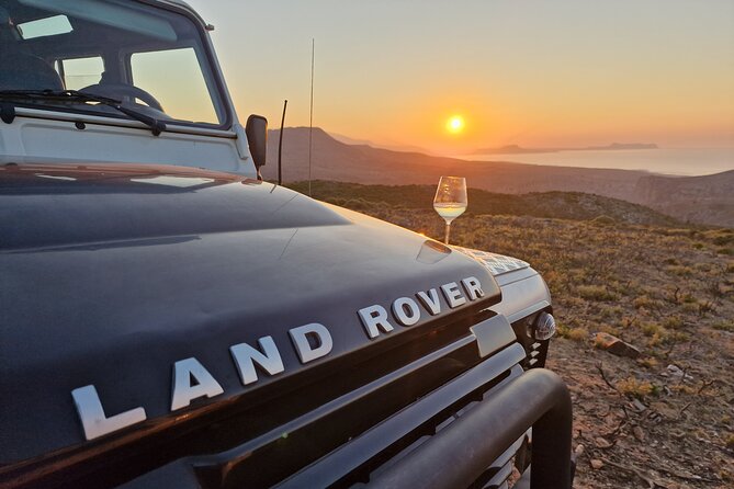 Half Day Sunset Tour in Rethymno with Dinner and Wine - Hotel pickup and the private Land Rover ride