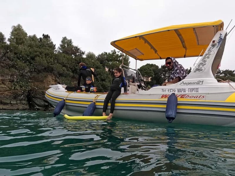 Heraklion: Boat Safari with guided snorkeling/diving tour. - The first water stop: guided snorkeling around the seal cave