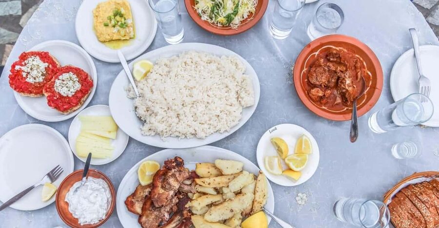 Heraklion City: Greek Food Tasting Walking Tour - The taverna basics: olives, cheese, and cured meats with meaning