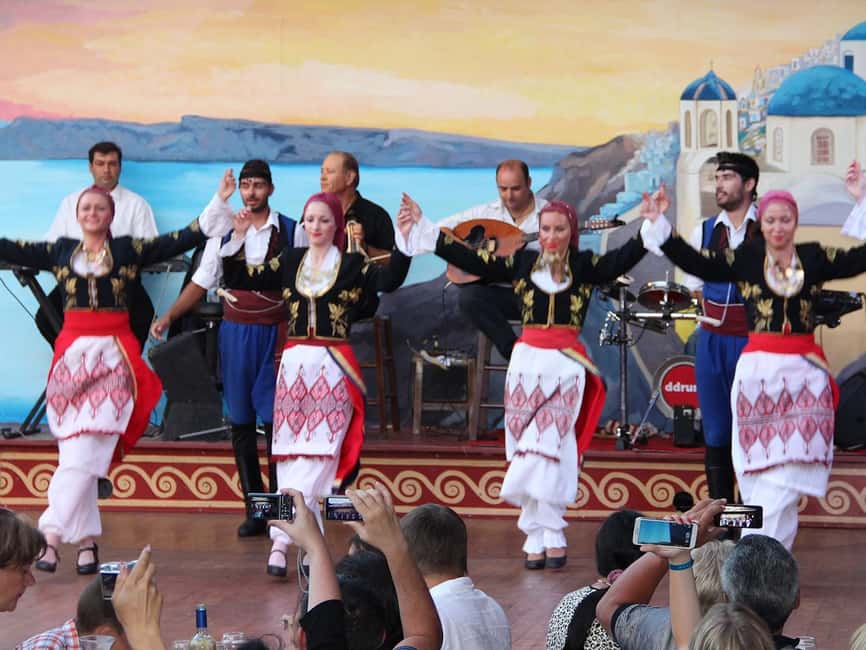 Heraklion: Cretan Folklore Night with Dinner & Transfers - The Show Timeline: Raki Welcome, Dinner, Dancing, and Wrap-Up