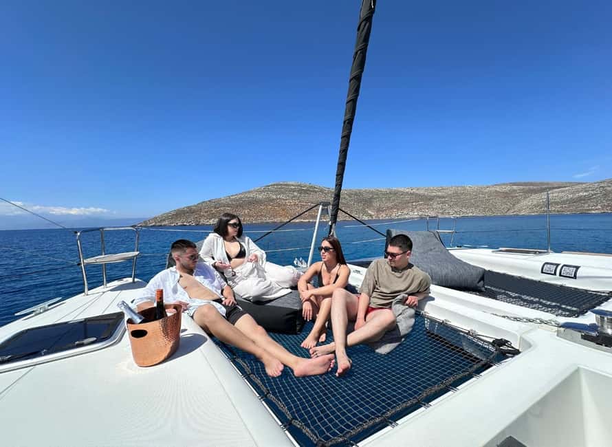 Heraklion Luxury Sailing Catamaran Dia Island | Gourmet Menu - Lunch onboard: chef-cooked Mediterranean flavors, not boat-food compromises
