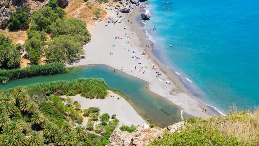 Heraklion: Preveli By Boat, Damnoni & Kourtaliotiko Springs - Preveli Palm Beach and the Palm Forest: River Meets Sea