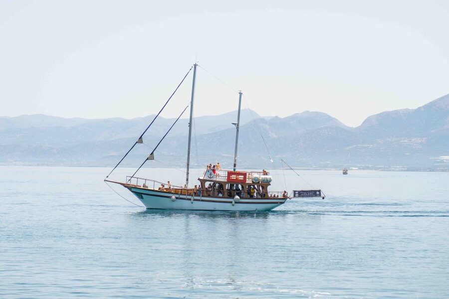 Hersonisos: Boat Cruise with Swim Stops and Lunch - How the Cruise Works: Two Swim Stops at St. George Bay and Stalis