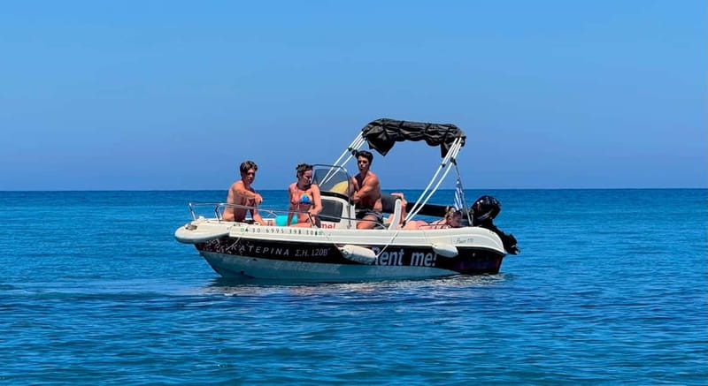 Hersonissos: Private Motorboat Rental - No License Required - Your boat and gear: practical comforts you’ll notice quickly