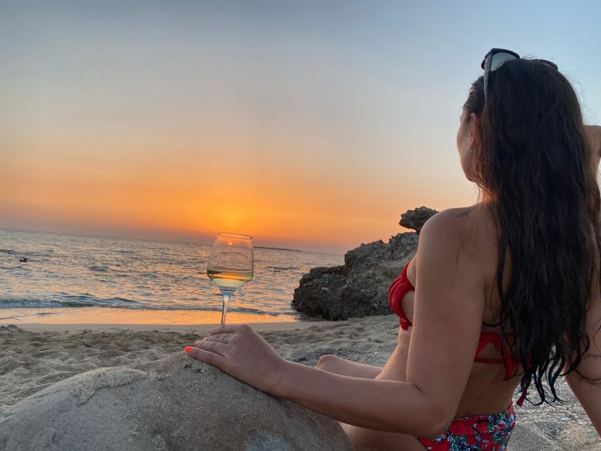 Horse riding,falasarna sunset,dinner in a tavern,drone video - Falassarna Beach golden hour: wine, fruit salad, swimming, and the view