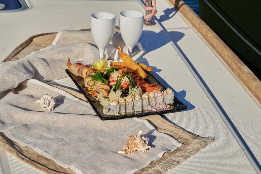 Kissamos: Catamaran Balos Sunset Cruise with Sushi & Drinks - Pickup and Sailing Out of Kissamos Port