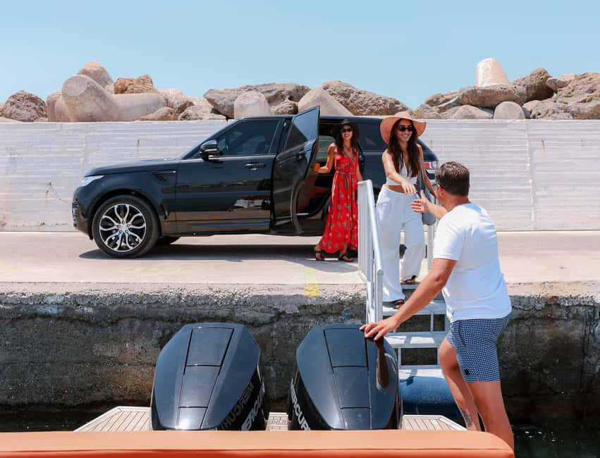Luxury Yacht Escape from Ierapetra:Transfer & Meals Included - The boat setup: comfortable shade on a small inflatable