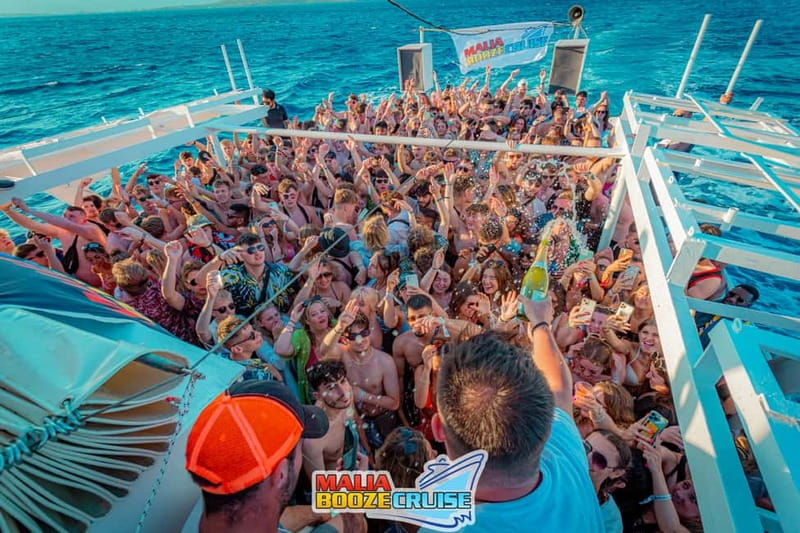 Malia: Booze Cruise Boat Party with Live Dj - Lunch Included: Simple, Fast, and Mostly There to Keep You Going