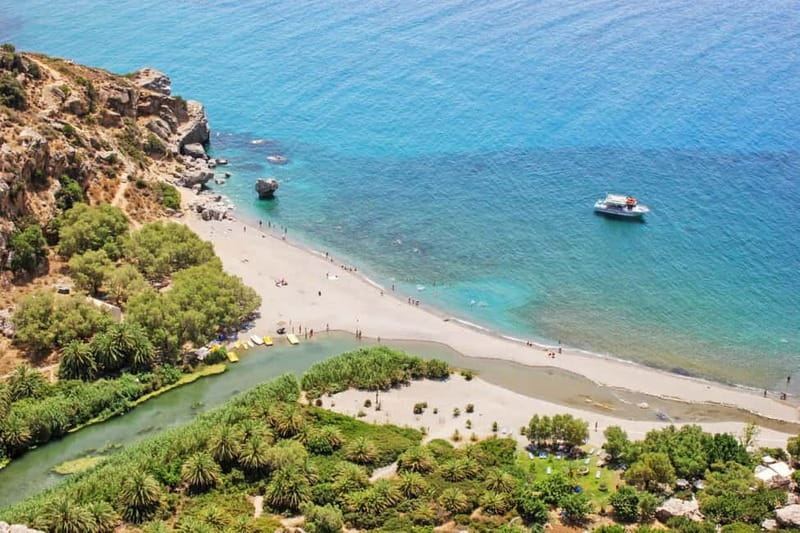 Rethymno/Chania: Preveli Beach and Kourtaliotiko Gorge Tour - Preveli Beach and the palm forest: the part people talk about