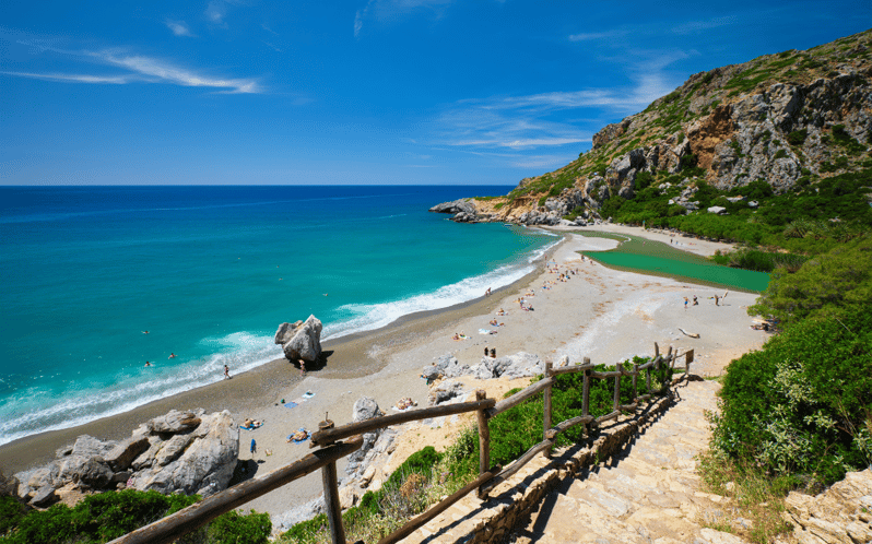 Rethymno: Preveli Palms, Damnioni & Plakia Beach & Canyon - Pickup, bus ride, and the Damnoni Beach warm-up