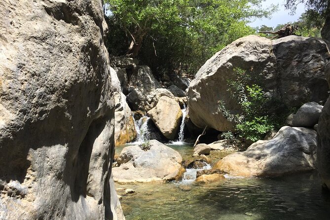 Sarakina Gorge hiking & swim Adventure - Jeep Safari South Crete - Paralia Myrtos swim time: salt-water freedom