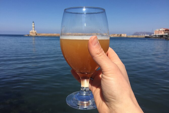 Sunset Craft Beer & Food Tour - Chania Old Port - Stop 2 to the Lighthouse of Chania: outdoors craft beers with sea-and-mountain views