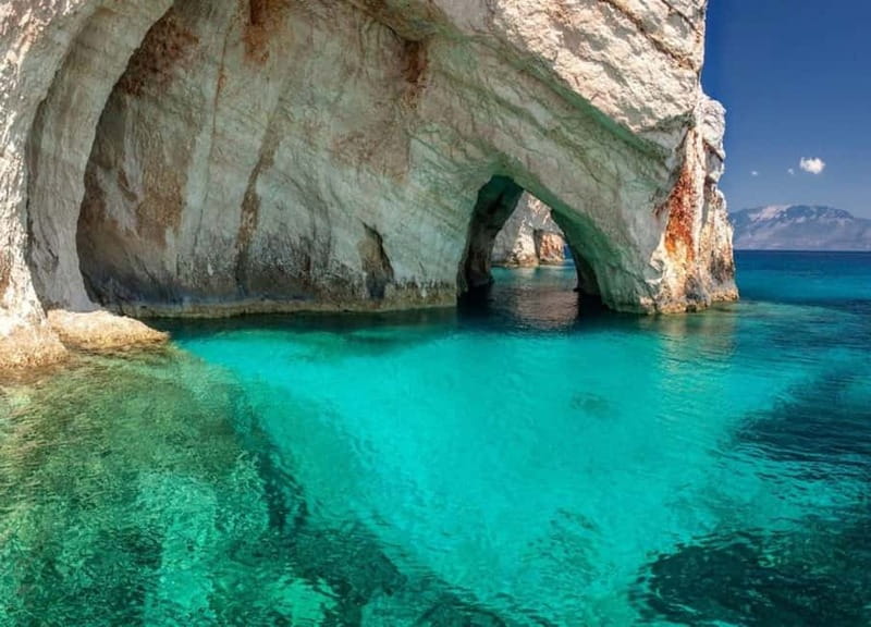 Zakynthos: Blue Caves and Navagio Bay Swim Cruise - The Blue Caves swim stop: when the water turns magical